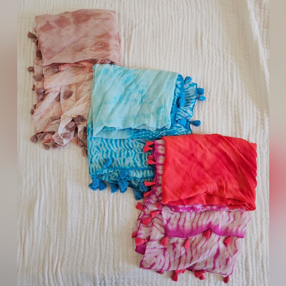 Trio Of Eileen Fisher Silk Scarves